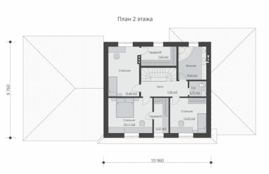 Двухэтажный дом с террасой