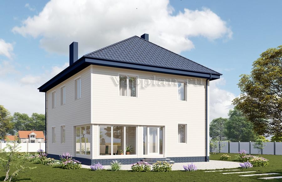 Двухэтажный дом с остекленной верандой и пятью спальнями