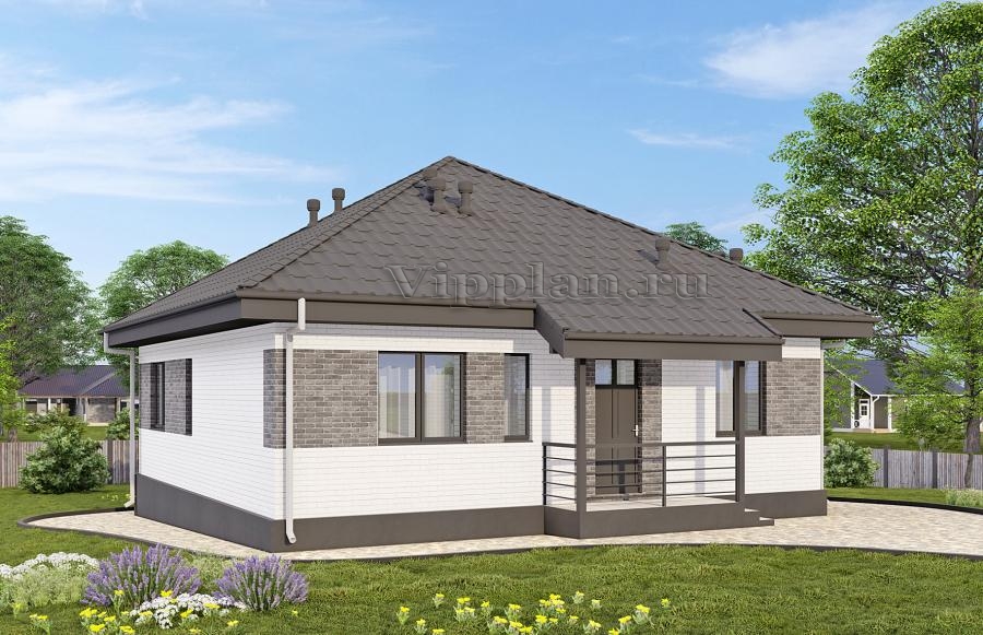 Одноэтажный дом с двумя спальнями